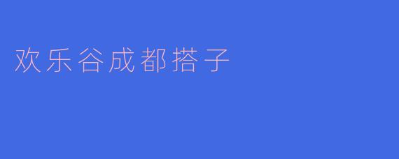 欢乐谷成都搭子