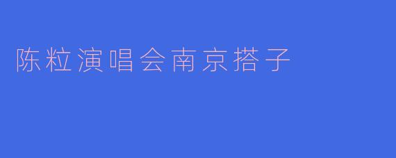 陈粒演唱会南京搭子