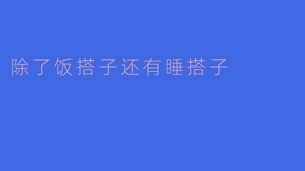 除了饭搭子还有睡搭子
