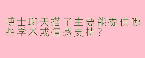 博士聊天搭子主要能提供哪些学术或情感支持？