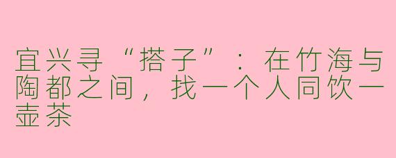 宜兴寻“搭子”：在竹海与陶都之间，找一个人同饮一壶茶
