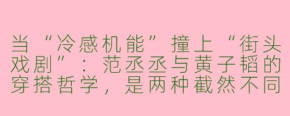 当“冷感机能”撞上“街头戏剧”：范丞丞与黄子韬的穿搭哲学，是两种截然不同的潮流叙事