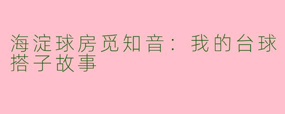 海淀球房觅知音：我的台球搭子故事