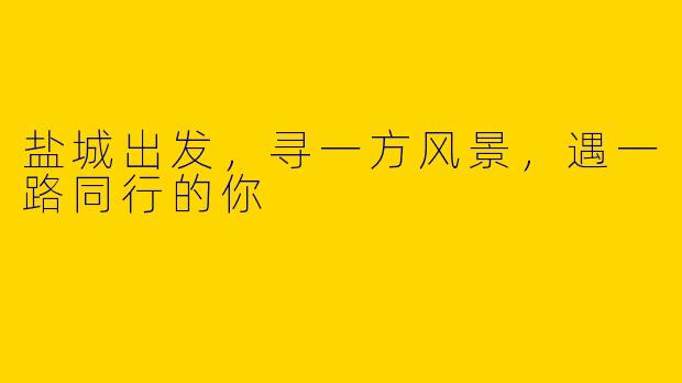 盐城出发，寻一方风景，遇一路同行的你