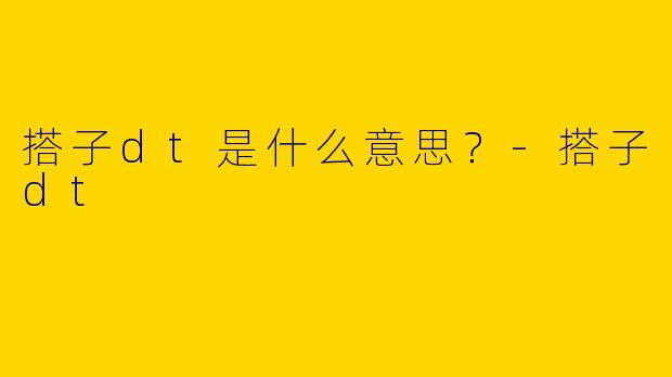 搭子dt是什么意思？