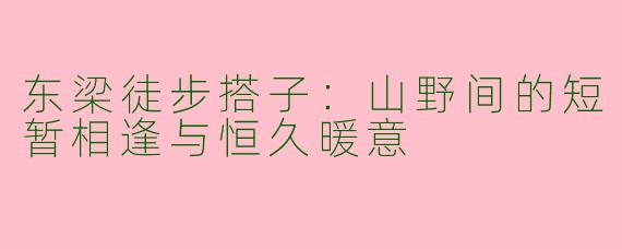 东梁徒步搭子:山野间的短暂相逢与恒久暖意