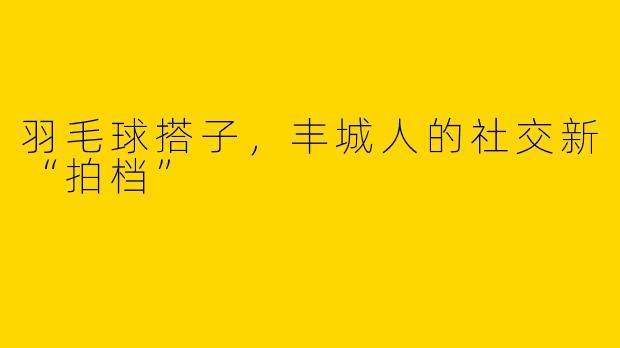 羽毛球搭子，丰城人的社交新“拍档”