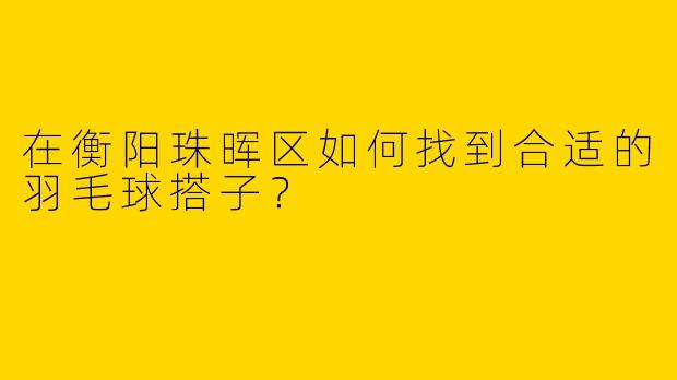 在衡阳珠晖区如何找到合适的羽毛球搭子？