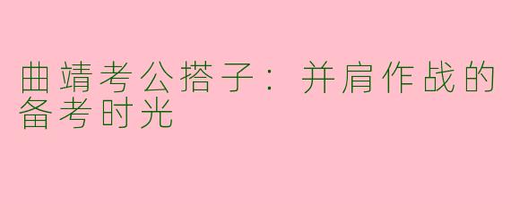 曲靖考公搭子：并肩作战的备考时光