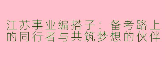 江苏事业编搭子：备考路上的同行者与共筑梦想的伙伴