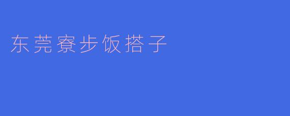 寮步饭搭子：舌尖上的流动盛宴与城市温情