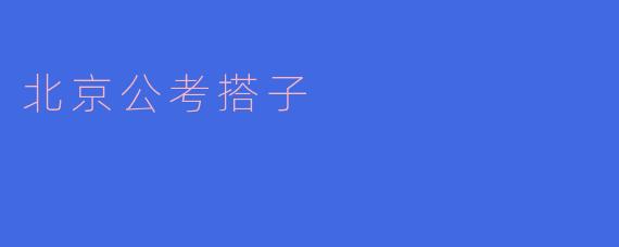 北京公考搭子