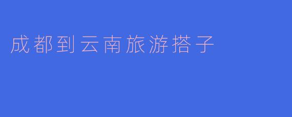 成都到云南旅游搭子