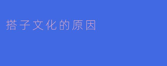 搭子文化的原因