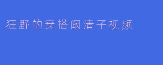 狂野的穿搭阚清子视频