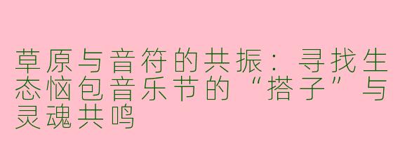 草原与音符的共振:寻找生态恼包音乐节的“搭子”与灵魂共鸣