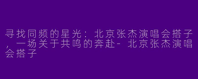 寻找同频的星光:北京张杰演唱会搭子,一场关于共鸣的奔赴-北京张杰演唱会搭子