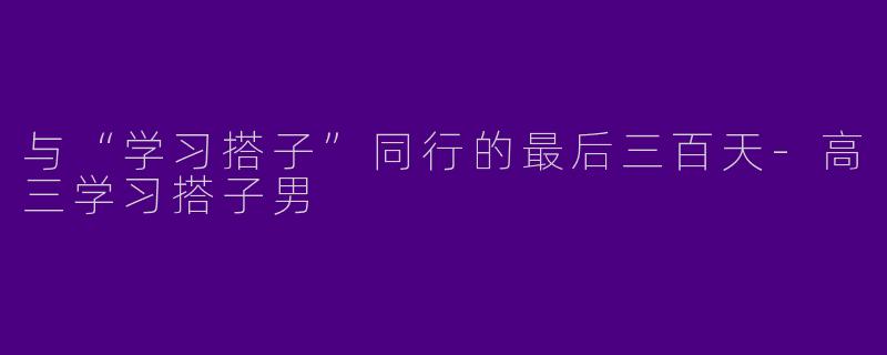 与“学习搭子”同行的最后三百天
