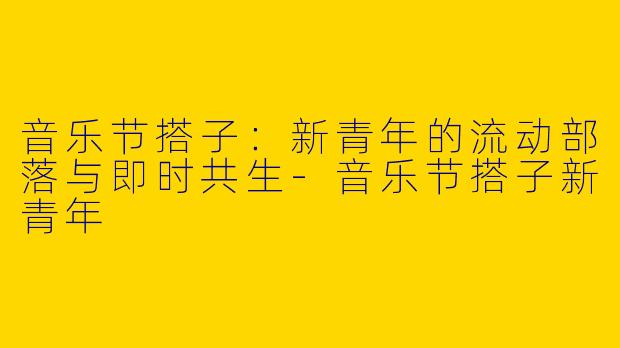音乐节搭子：新青年的流动部落与即时共生-音乐节搭子新青年