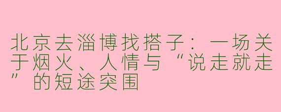 北京去淄博找搭子：一场关于烟火、人情与“说走就走”的短途突围