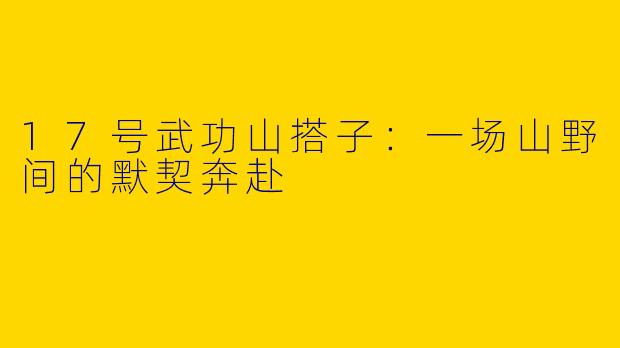 17号武功山搭子：一场山野间的默契奔赴