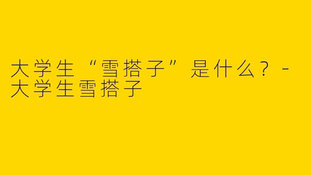 大学生“雪搭子”是什么？-大学生雪搭子