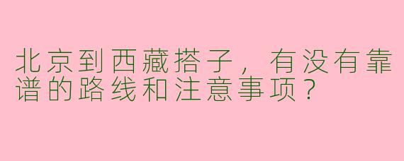北京到西藏搭子，有没有靠谱的路线和注意事项？