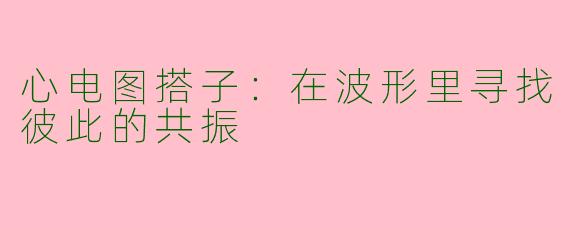 心电图搭子:在波形里寻找彼此的共振