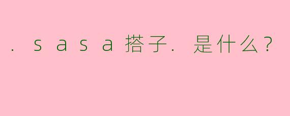 .sasa搭子.是什么？