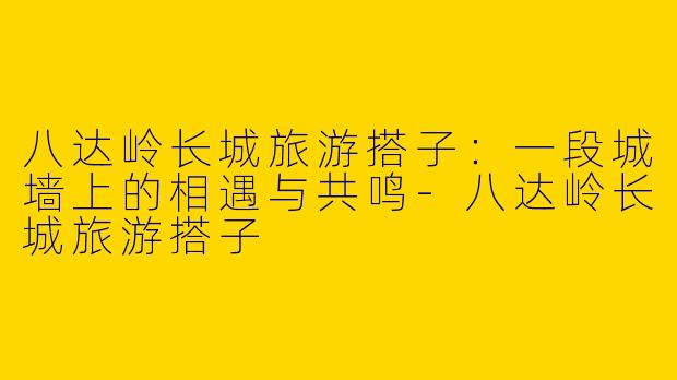 八达岭长城旅游搭子：一段城墙上的相遇与共鸣