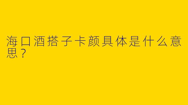 海口酒搭子卡颜具体是什么意思？