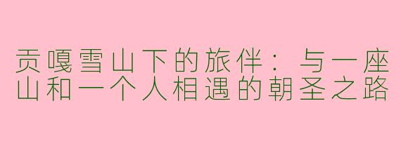 贡嘎雪山下的旅伴：与一座山和一个人相遇的朝圣之路