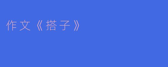 作文《搭子》
