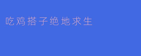 吃鸡搭子绝地求生