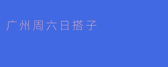 广州周六日搭子