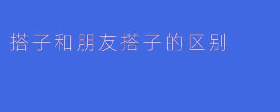 搭子和朋友搭子的区别