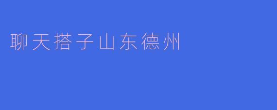聊天搭子山东德州
