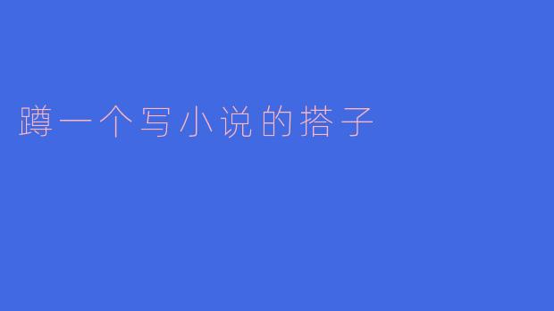 蹲一个写小说的搭子