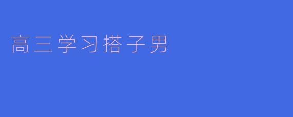 高三学习搭子男