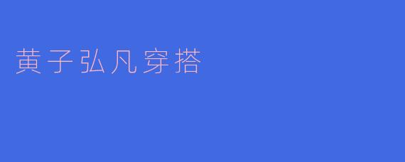 黄子弘凡穿搭