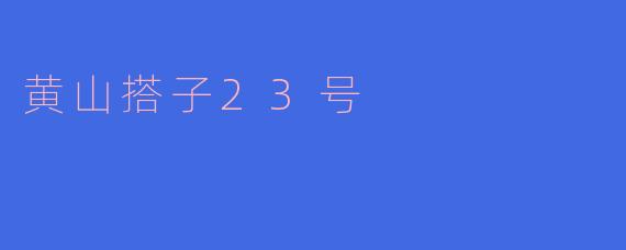 黄山搭子23号