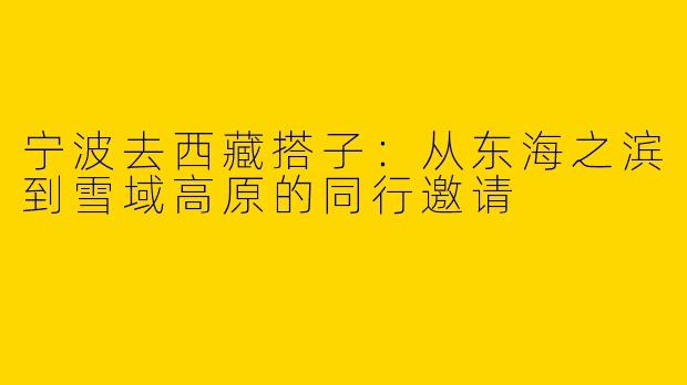 宁波去西藏搭子:从东海之滨到雪域高原的同行邀请