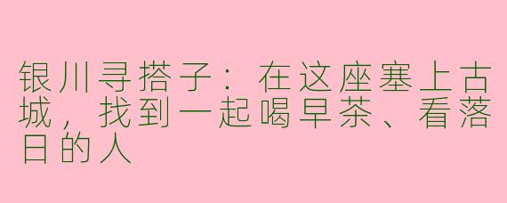银川寻搭子:在这座塞上古城,找到一起喝早茶、看落日的人