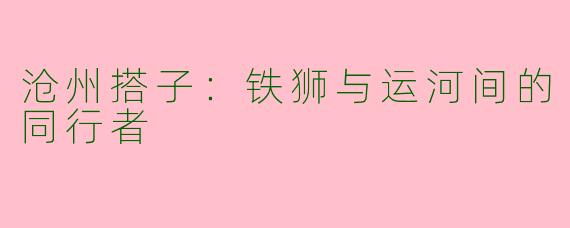 沧州搭子:铁狮与运河间的同行者