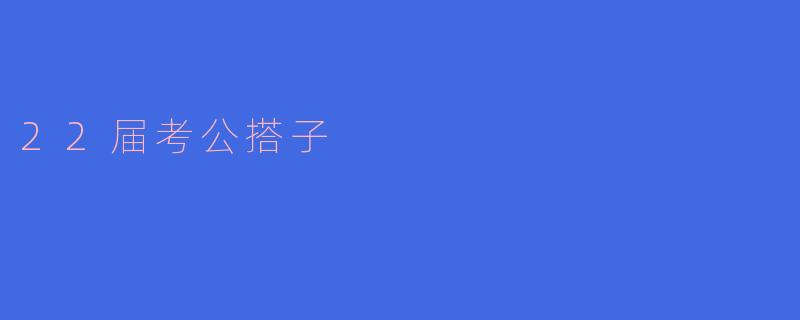 22届考公搭子