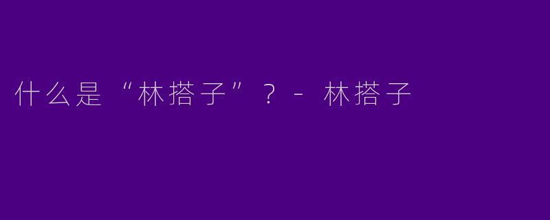 什么是“林搭子”？-林搭子