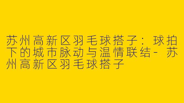 苏州高新区羽毛球搭子:球拍下的城市脉动与温情联结-苏州高新区羽毛球搭子