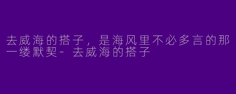 去威海的搭子，是海风里不必多言的那一缕默契-去威海的搭子
