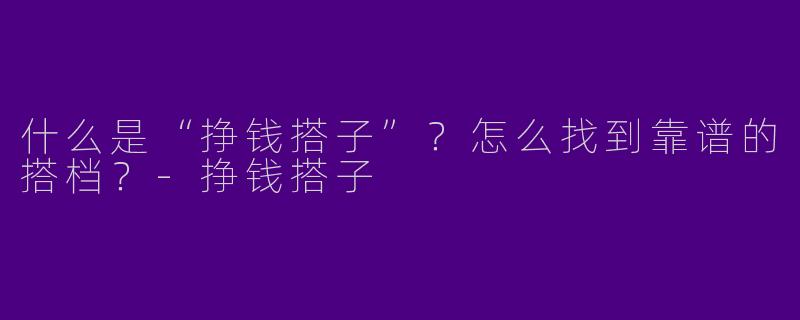什么是“挣钱搭子”?怎么找到靠谱的搭档?-挣钱搭子