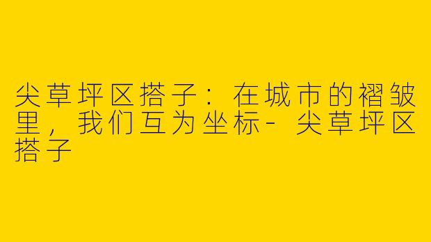 尖草坪区搭子：在城市的褶皱里，我们互为坐标-尖草坪区搭子